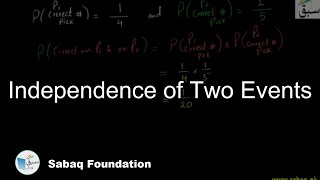 Independence of Two Events