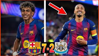BARÇA 7-2 NEWCASTLE ! RAPHINHA RÉGALE ! QUALIFIÉ EN 1/4 LDC !