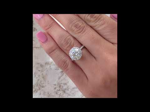 3 carat Lab Grown Round Diamond Halo Engagement Ring