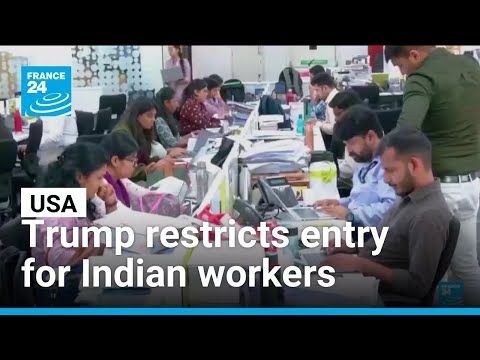 YouTube video thumbnail: Trump Imposes $100,000 Requirement on H-1B Workers, Restricting Entry for Indian Professionals