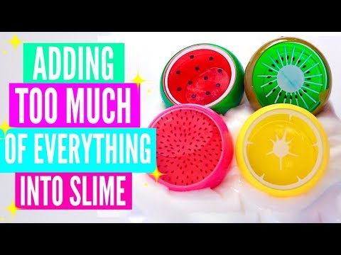 ADDING TOO MUCH INGREDIENTS INTO SLIME! Adding Too Much Of Everything Into SLIME!