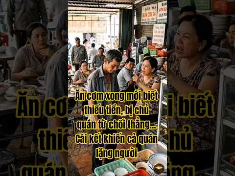 Ăn cơm xong mới biết thiếu tiền, bị chủ quán từ chối thẳng... Cái kết khiến cả quán lặng người.