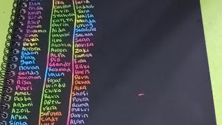 Menulis nama cantik warna warni .