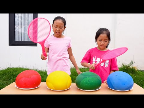 DRAMA KEYSHA & AFSHEENA Challenge BALON - Learn Color With Balloon
