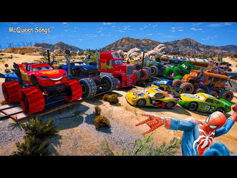 Disney Cars 3 McQueen Mack Monster Truck Jackson Storm Tow Mater Cam Spinner High Impact Racing Toys