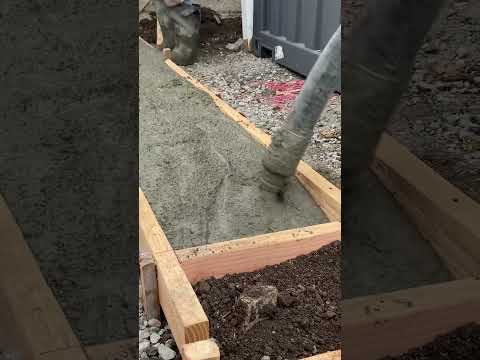 Pouring New Concrete Footings & a Walkway for the Shipping Container #shorts
