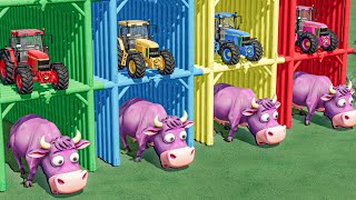 WORK With COLORS - GRASS JOB with GIANT COWS - Farming Simulator 22