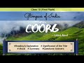 Glimpses of India: Coorg