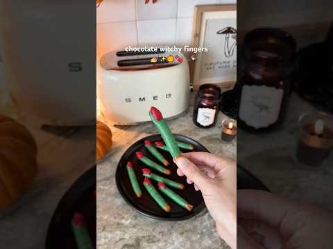 Making Chocolate Witch Fingers 🎃 #halloween #baking