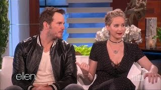 Ellen Show Subtitulado -- Jennifer Lawrence explica su miedo a llevar arnés en el rodaje