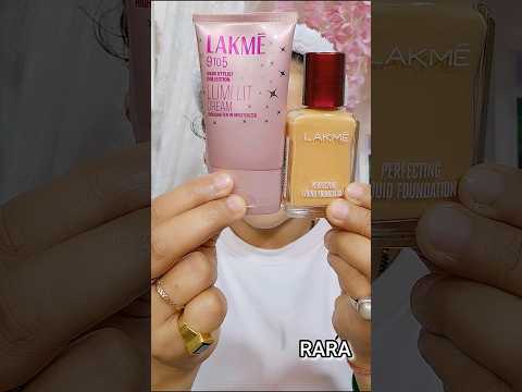 Lakme Perfecting liquid foundation with Lakme 9 to5 lumi lit cream shade golden glaze #skin #makeup