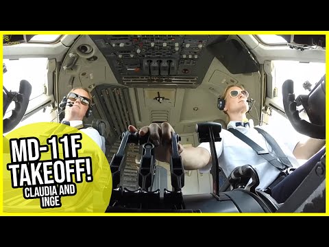 Charme and Professionalism: Claudia and Inge Taking Off from Mumbai on their MD-11F!  [AirClips]