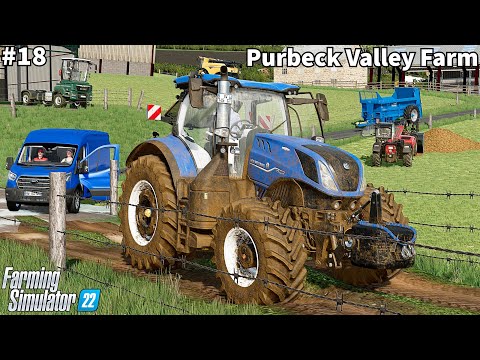 Spreading Manure & Getting Stuck in the Mud, Selling Milk│Purbeck Valley│FS 22│Timelapse#18