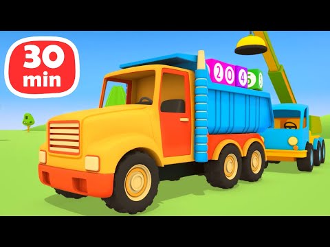 Car cartoon for kids & full episodes cartoon compilation - Learn numbers with street vehicles.