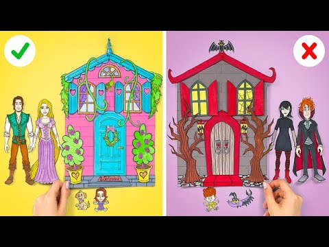 प्रिंसेस का घर vs वैम्पायर का घर | आसान पेपर क्राफ्ट्स