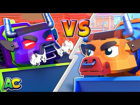 ¡El toro Billdozer Vs GEMELO MALVADO! ¿Quién ganará? | Súper Equipo de Rescate de Camiones