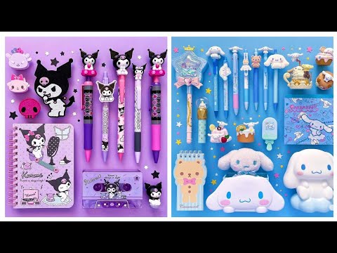 Kuromi Stationery VS Cinnamoroll Stationery💜💙Sanrio desk Makeover    #cindyasmr