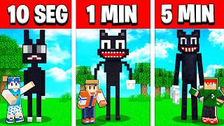 NOOB VS PRO: CONSTRUIR CARTOON CAT EM 5 MINUTOS / 1 MINUTOS / 10 SEGUNDOS NO MINECRAFT!!