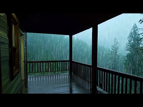 Barulho de Chuva no Telhado para Dormir à Noite - Chuva com muito Trovão para vencer a insônia.