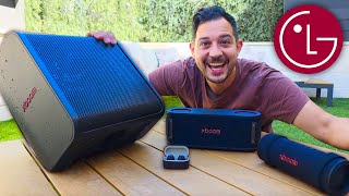 Altavoces LG xboom Grab vs Bounce vs Stage 301 y xboom Buds.