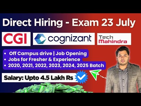 Multiple MNC Hiring - Cognizant, GCI, Tech Mahindra, RideCell | Job Recruitment 2025, 2024 to 2020