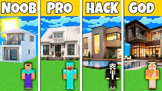 Minecraft Battle: NOOB vs PRO vs HACKER vs GOD NEW HOUSE BUILD CHALLENGE in Minecraft