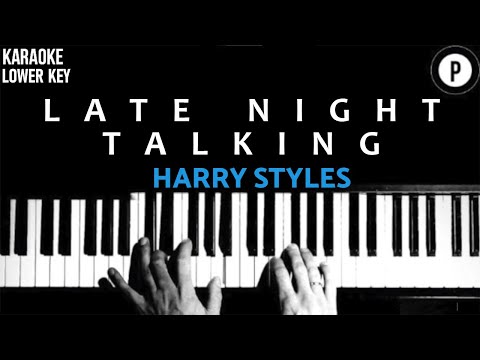 Harry Styles Late Night Talking Karaoke LOWER KEY Slowed Acoustic Piano Instrumental Cover MALE KEY