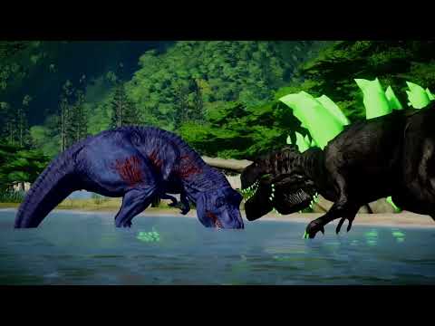 Team Godzilla 1998 vs T Rex, Spinosaurus, Albertosaurus   Dinosaurs Fighting