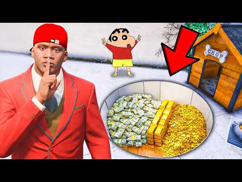 Franklin Build Secret Base In His House | Shinchan Chop Gta V Gameplay