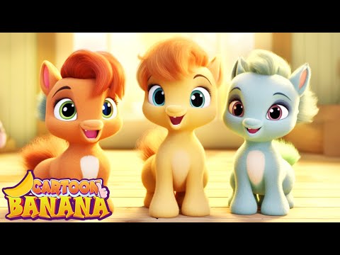 Três Cavalinhos na Fazenda | B I N G O | Banana Cartoon - After School Club - Kids Cartoons