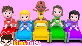 Cinco Monitos Saltando en la Cama 🐒🛏️ | Canciones Infantiles Divertidas para Niños