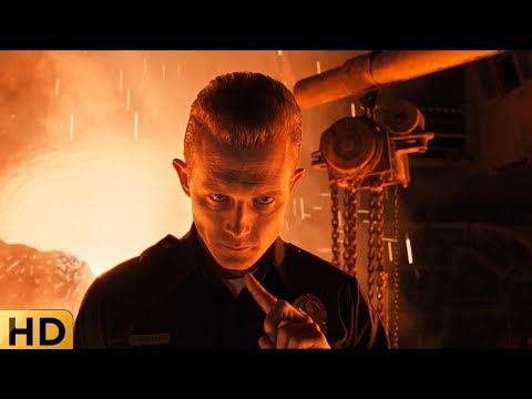 Т-1000 падает в раскаленный металл. Терминатор 2: Судный день.