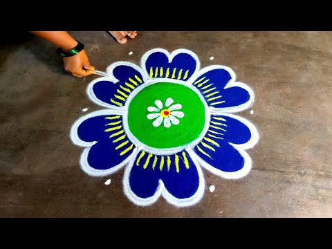 Beautiful rangoli simple designs🌻/5*3 aadivelli special kolam🌻/pandaga muggulu🌻/Amazing rangoli