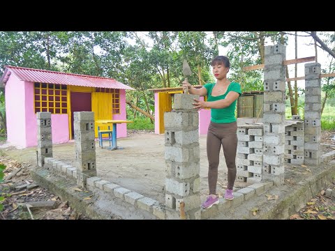 120 Day: Resilient Girl Build A House Off Grid - Building Fence, Bridge,...Video Timelapse