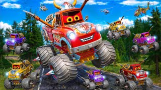 Giant Viking Monster Truck Wrecks City! McQueen Car Saves the City in Epic Style ⚡🚗⚔️