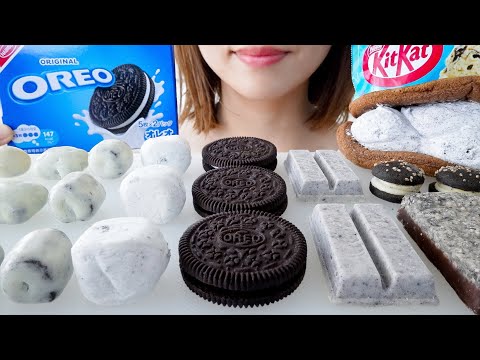 【咀嚼音】クッキーアンドクリームスイーツを食べる【ASMR/EATINGSOUNDS】COOKIES AND CREAM SWEETS