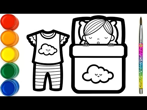 Sleeping Girl Drawing and Coloring Videos / Kids Video For Sleep and Relax