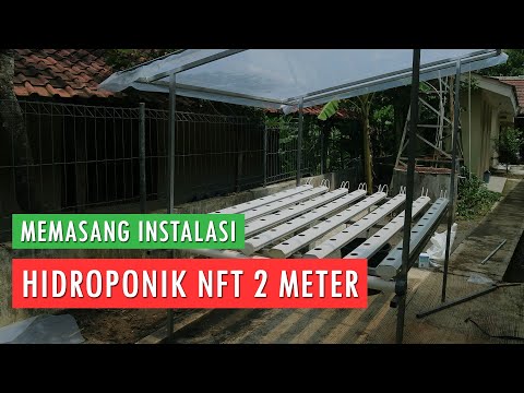 Memasang Instalasi Hidroponik Sistem NFT Panjang 2 Meter