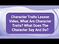 Understanding Character Traits