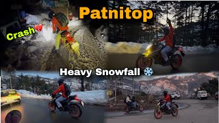 Patnitop Live Heavy Snowfall❄️ 2026 || Bike Crash in Black Ice #patnitop #livesnowfall 