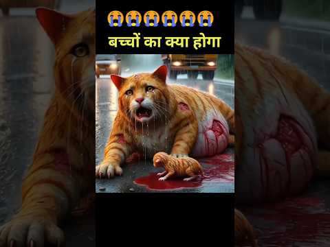 बच्चों का क्या होगा😭😭😭😭Cat Sad story #cat #ai #shorts
