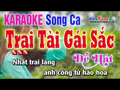 Karaoke || Trai Tài Gái Sắc – Song Ca ( Cha Cha Cha ) Nhạc Sống Duy Tùng