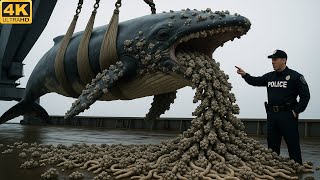 Rescue Team Frees Whale From Wreck, Barnacles Cover Its Entire Body 🐳
