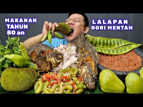 TER NIKMAT ⁉️ MAKAN NASI REMEY KACANG TUMIS PARE IKAN TERI LALAPAN PETE SAMBEL TERASI GORI MENTAH