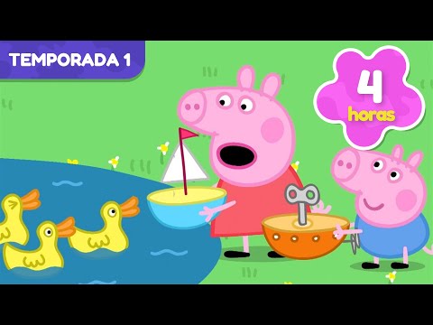 El chapuzón en el charco de Peppa☔ | 4 HORAS: Temporada 1 | Peppa Pig en Español Episodios Completos