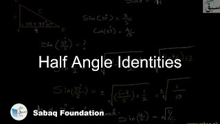 Half Angle Identities
