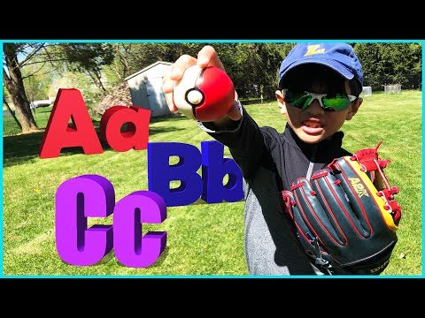 Pretend Play A2K wilson Baseball Gloves and Pokemon Ball ABC Letter Alphabets