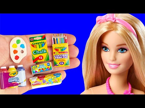 Diy miniature Crayola Crafts Collection for Barbie doll