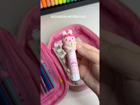 SEGUIDOR INTERATIVO! 🤩🎁✨ regras na rede vizinha! #materialescolar2025 #papelaria #estojo #caneta