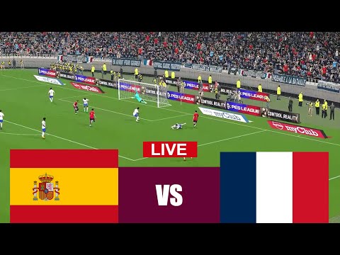 Spain vs France EN VIVO | simulación y recreación de videojuego